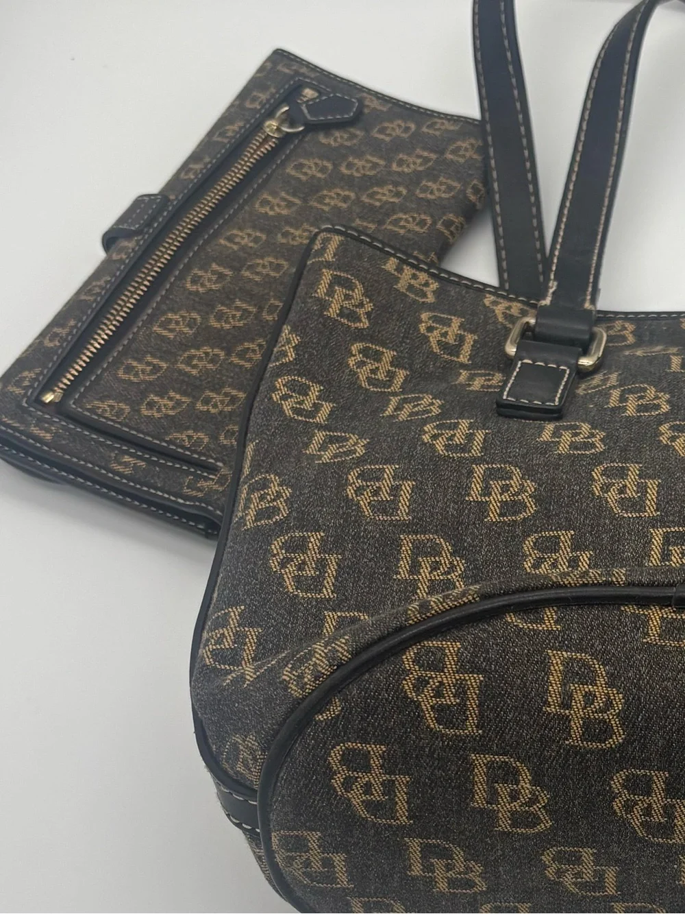 Dooney & Bourke Brown Signature Tote with Wallet
